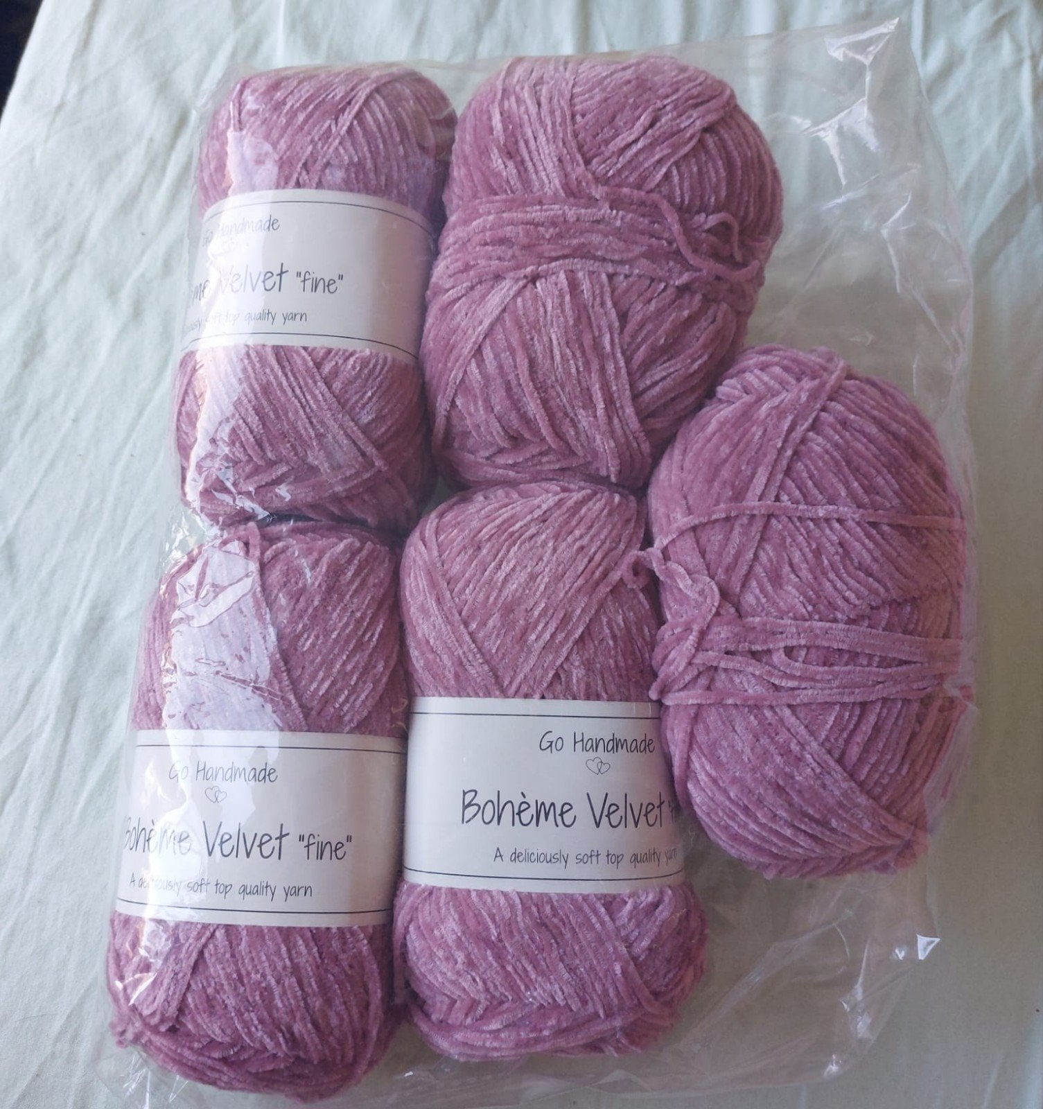 5 bollen garen l rose velvet (Go Handmade), Hobby en Vrije tijd, Ophalen of Verzenden, Nieuw, Breien of Haken, Wol of Garen