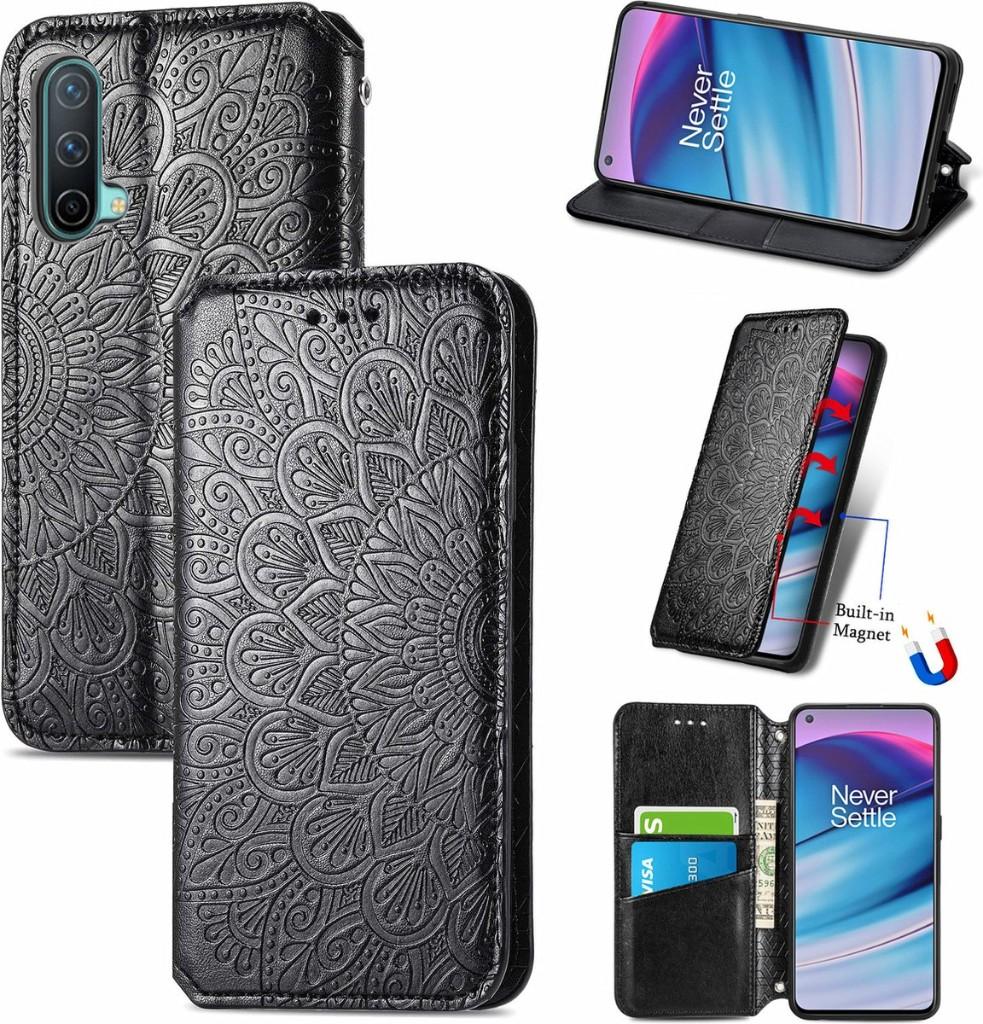 Luxe Wallet Case Set voor OnePlus Nord CE 5G _ Zwart, Verzenden, Nieuw, Hoesje of Tasje