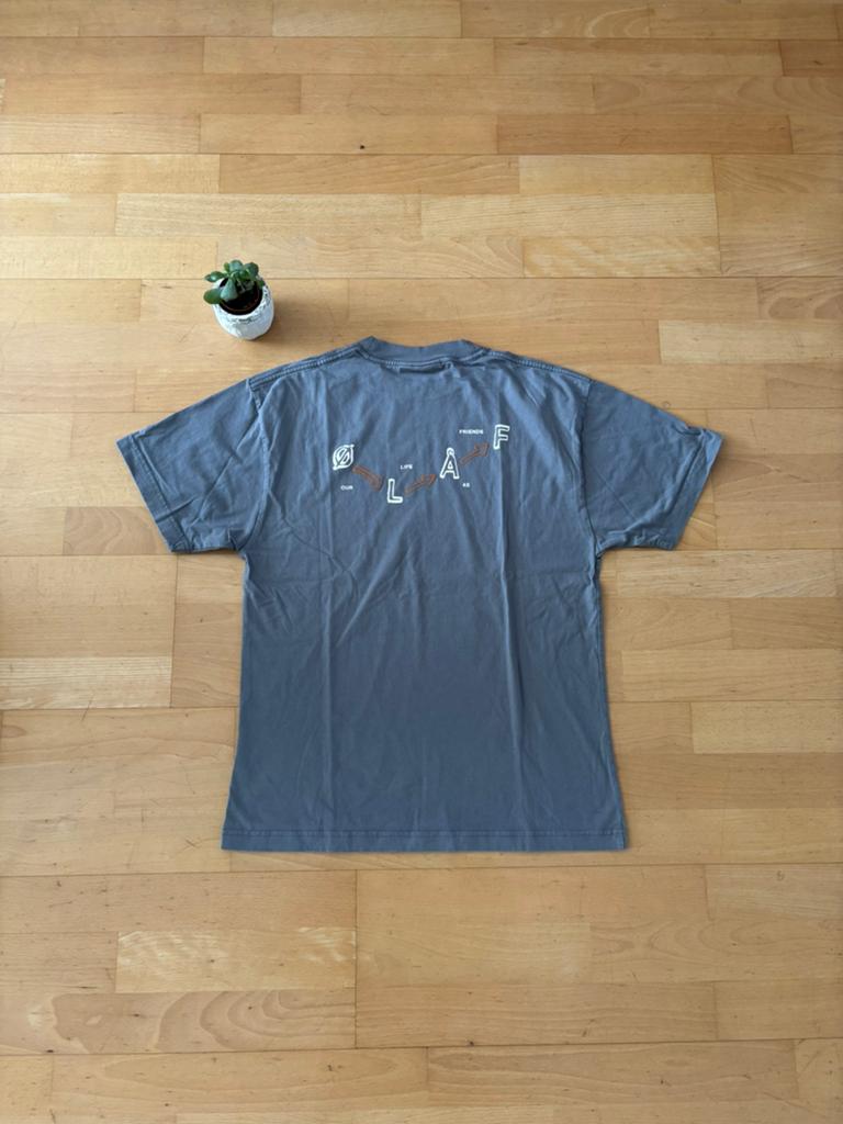 OLAF T-shirt Backprint Grijs S, Ophalen of Verzenden, Zo goed als nieuw, Grijs