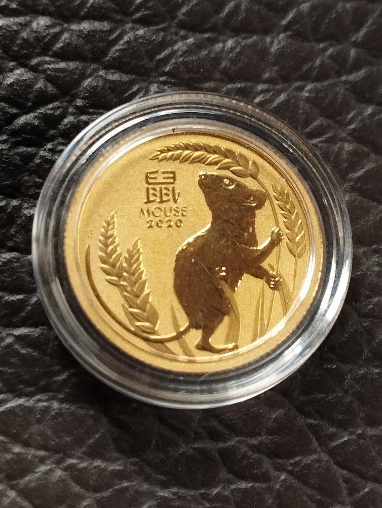 1/10 oz 9999 goud lunar mouse 2008, Ophalen, Goud