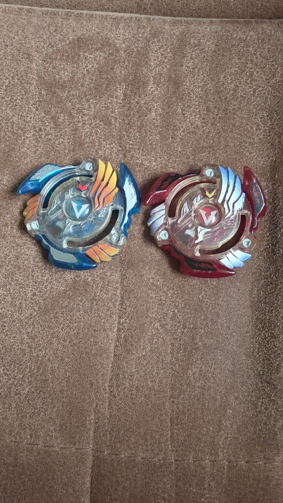 Beyblade Burst tops - rood en blauw (2 stuks), Ophalen of Verzenden, Gebruikt, Jongen of Meisje