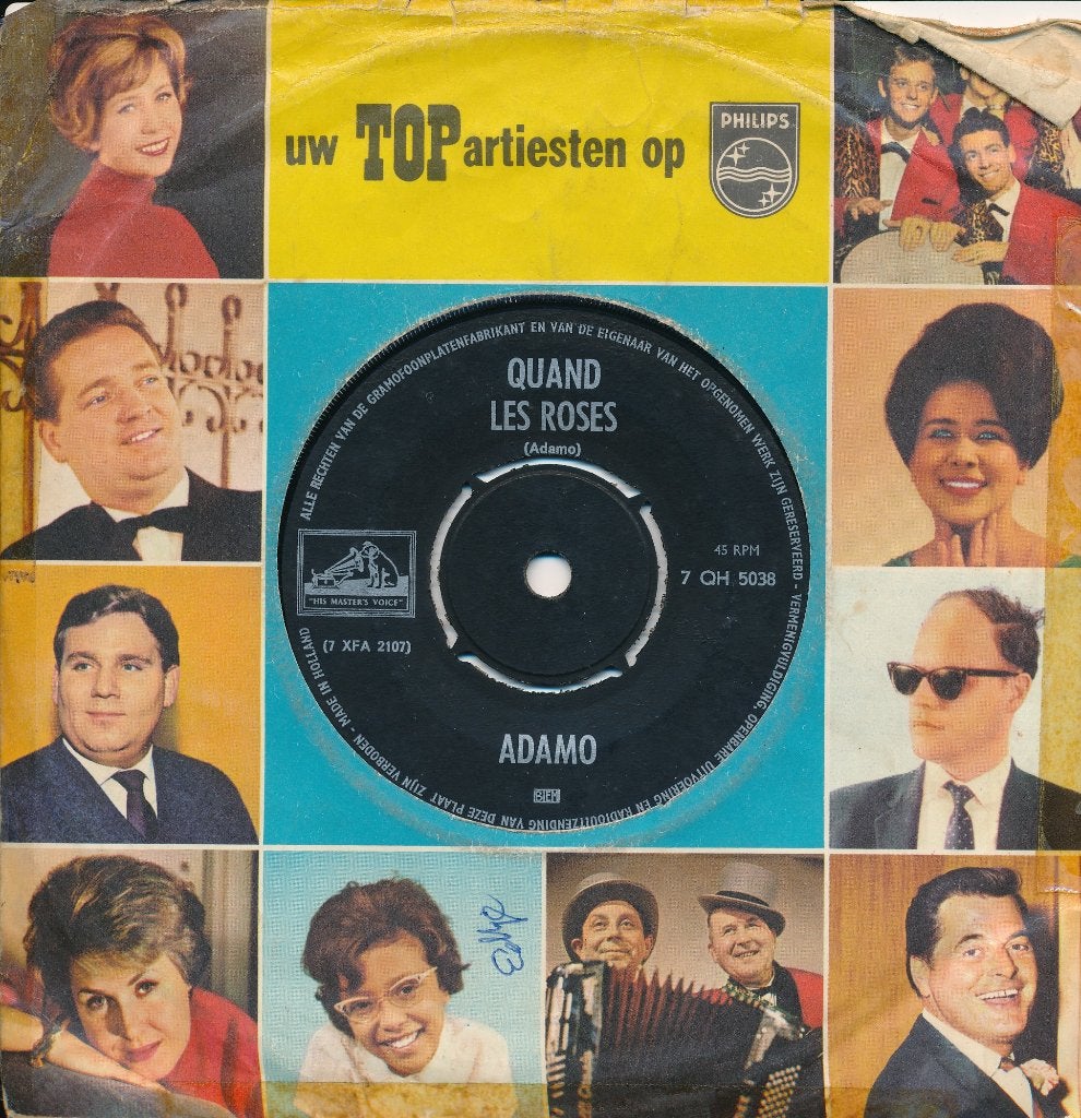 416 Adamo - Quand les roses (1964), Cd's en Dvd's, Vinyl Singles, Ophalen of Verzenden, Gebruikt, 7 inch, Pop