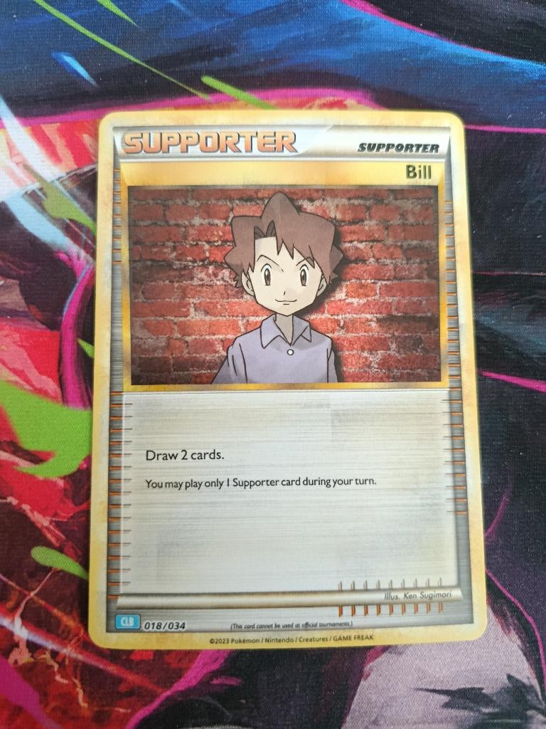 Pokemon kaart Bill 018/034 Classic collection, Ophalen of Verzenden, Zo goed als nieuw, Losse kaart, Foil