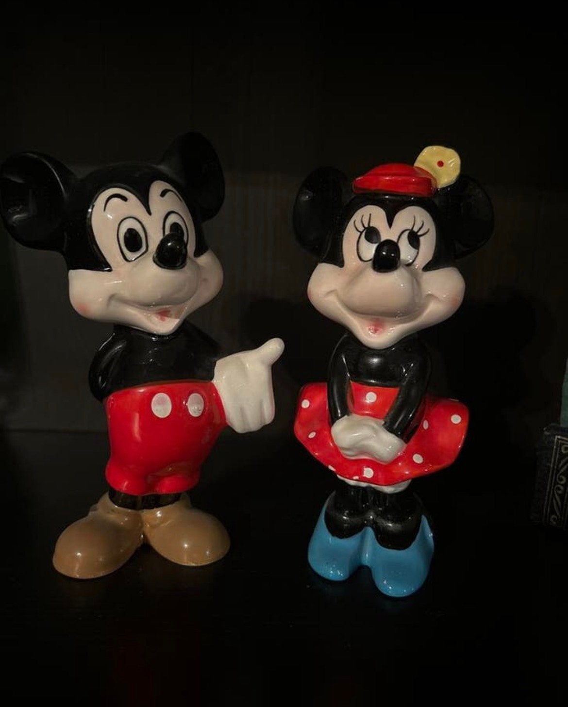 Vintage Mickey & Minnie Mouse Beeldjes - Disney Japan, Ophalen, Mickey Mouse, Beeldje of Figuurtje