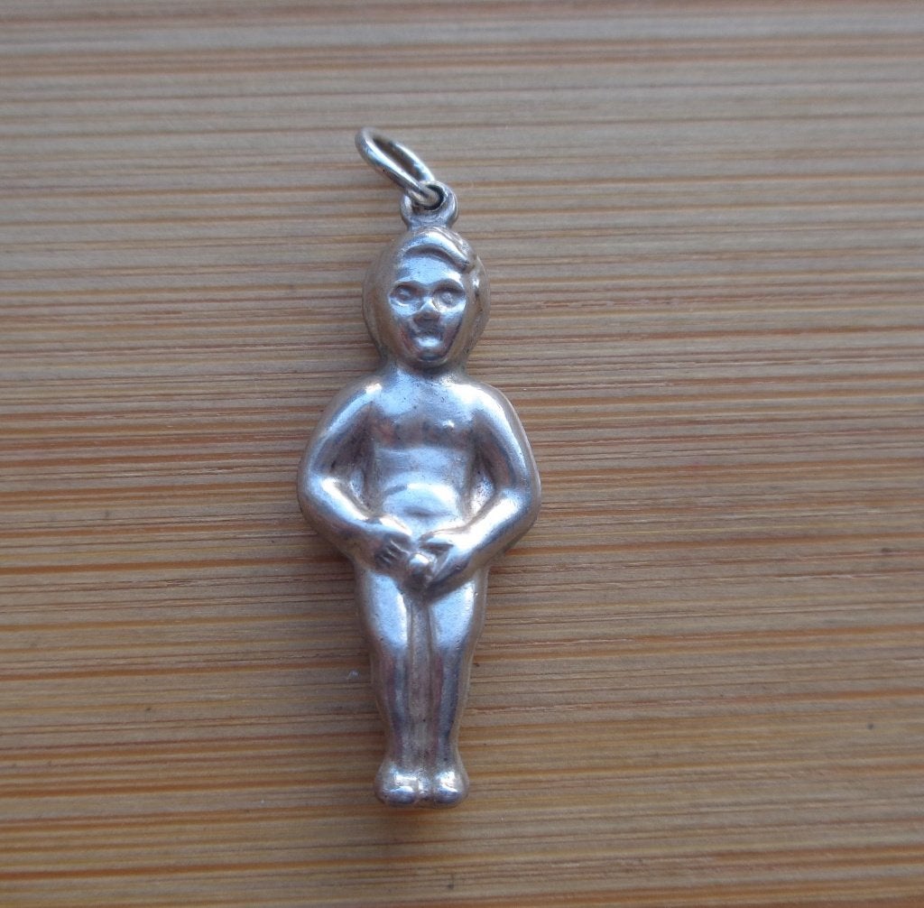 zilveren vintage bedel manneke pies Brussel [091], Overige merken, Verzenden, Zo goed als nieuw, 1 bedel
