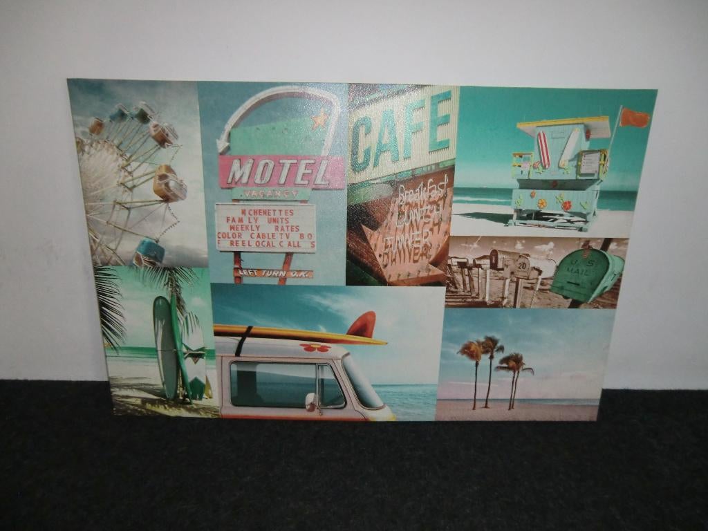 Canvasdoek met zomerse print, Huis en Inrichting, Woonaccessoires | Wanddecoraties, Ophalen, Zo goed als nieuw