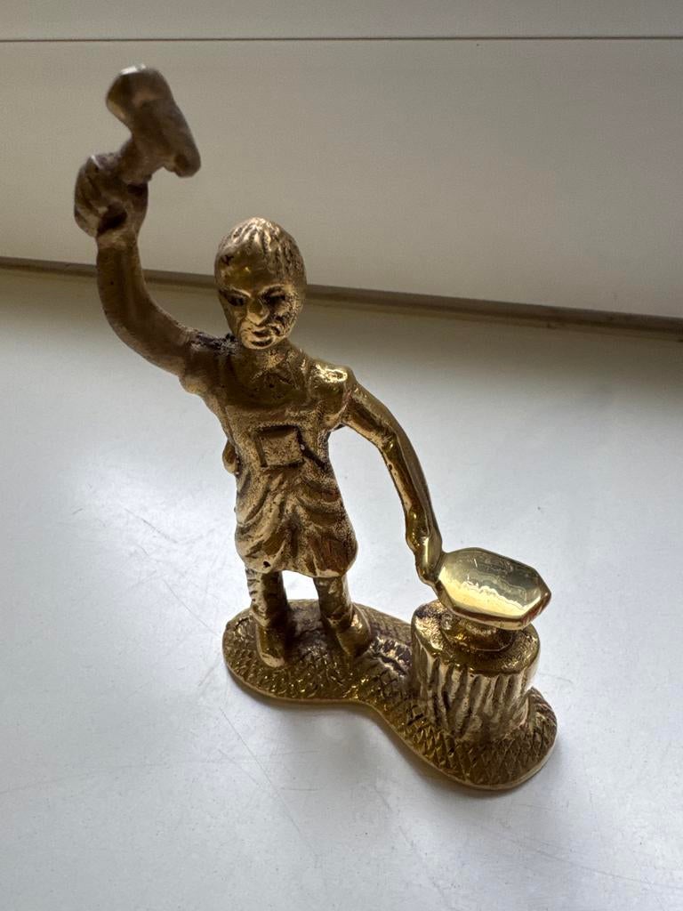 Vintage Messing Smid Beeldje - Ambachtelijk Decor, Ophalen of Verzenden, Zo goed als nieuw