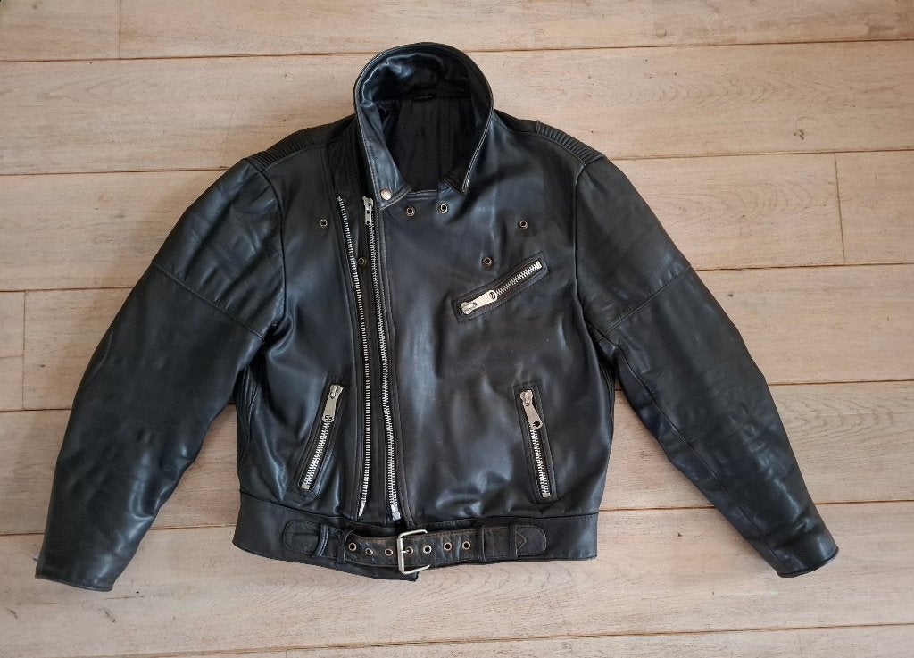 Motorjack leer maat 54 zwart, Jas | leer, Ophalen of Verzenden, Tweedehands, Dames
