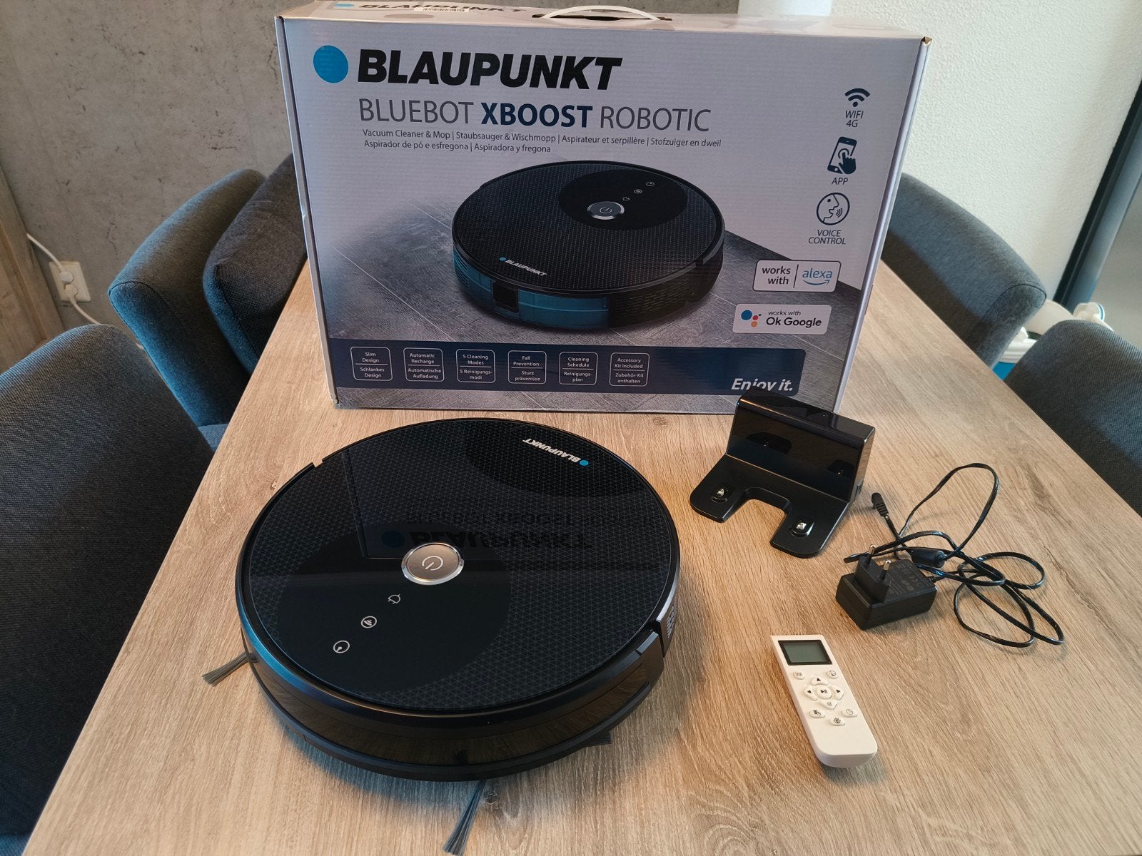 Blaupunkt Bluebot XBOOST Robotstofzuiger met dweilfunctie, Ophalen, Overige merken, Stille werking, Zo goed als nieuw