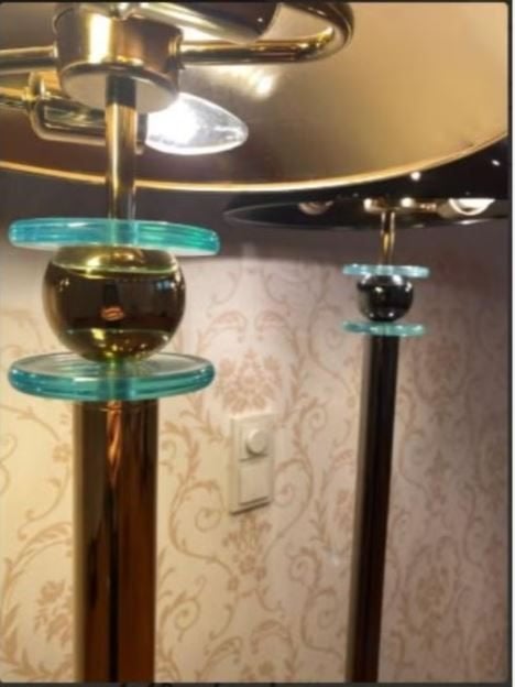 5 x vintage staande lamp Italy stukprijs, Ophalen, E14 (klein), Zo goed als nieuw, Glas