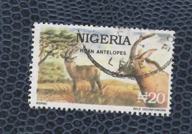 Fauna - Dieren - Antilope (Roan) - Nigeria - gebr, Verzenden, Gestempeld, Dier of Natuur