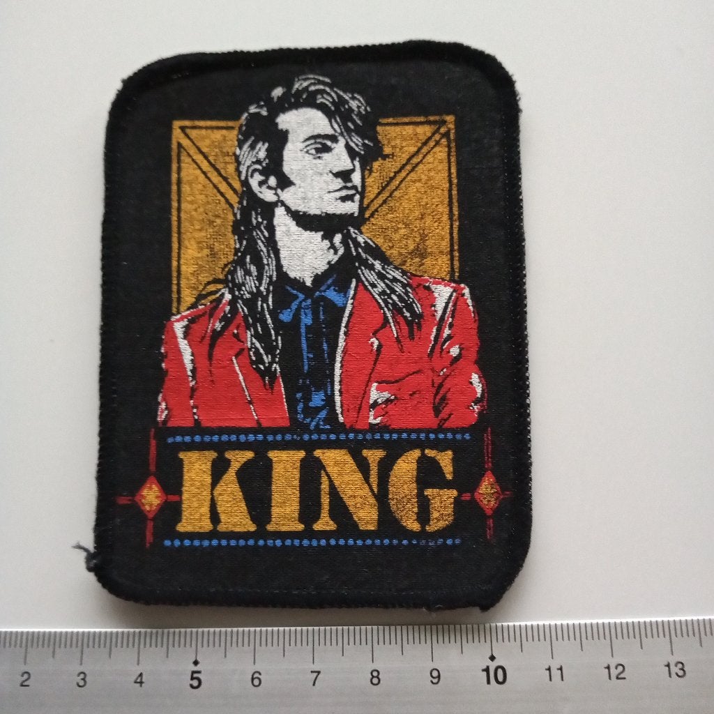 King vrij zeldzame vintage 80's patch k11, Verzenden, Nieuw, Kleding