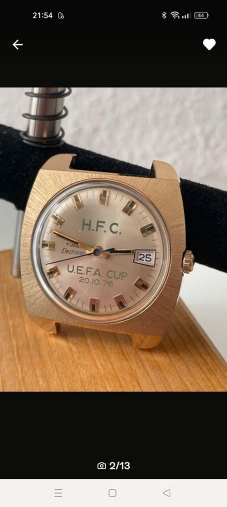 Timex Horloge HFC UEFA Cup 1976, Overige merken, Staal, Polshorloge, Overige materialen