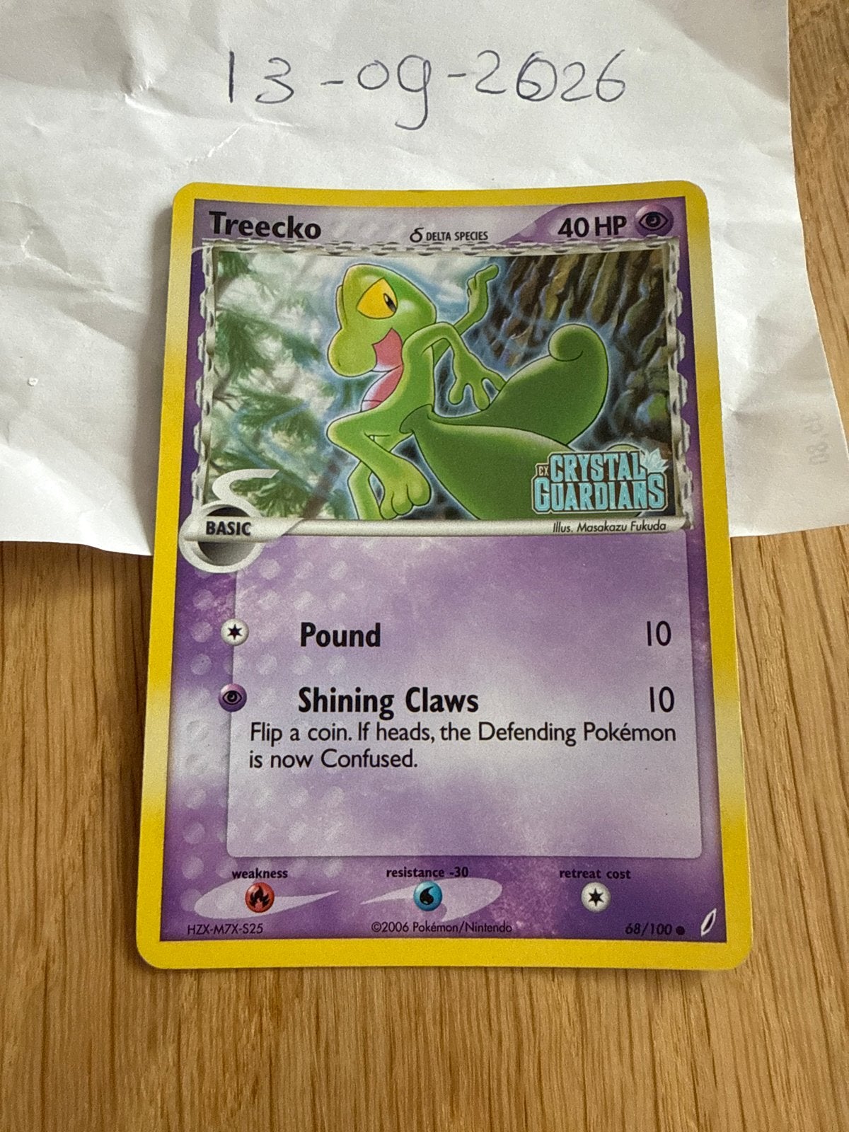 Pokémon Kaart Treecko Crystal Guardians Delta Species holo, Ophalen of Verzenden, Gebruikt, Losse kaart