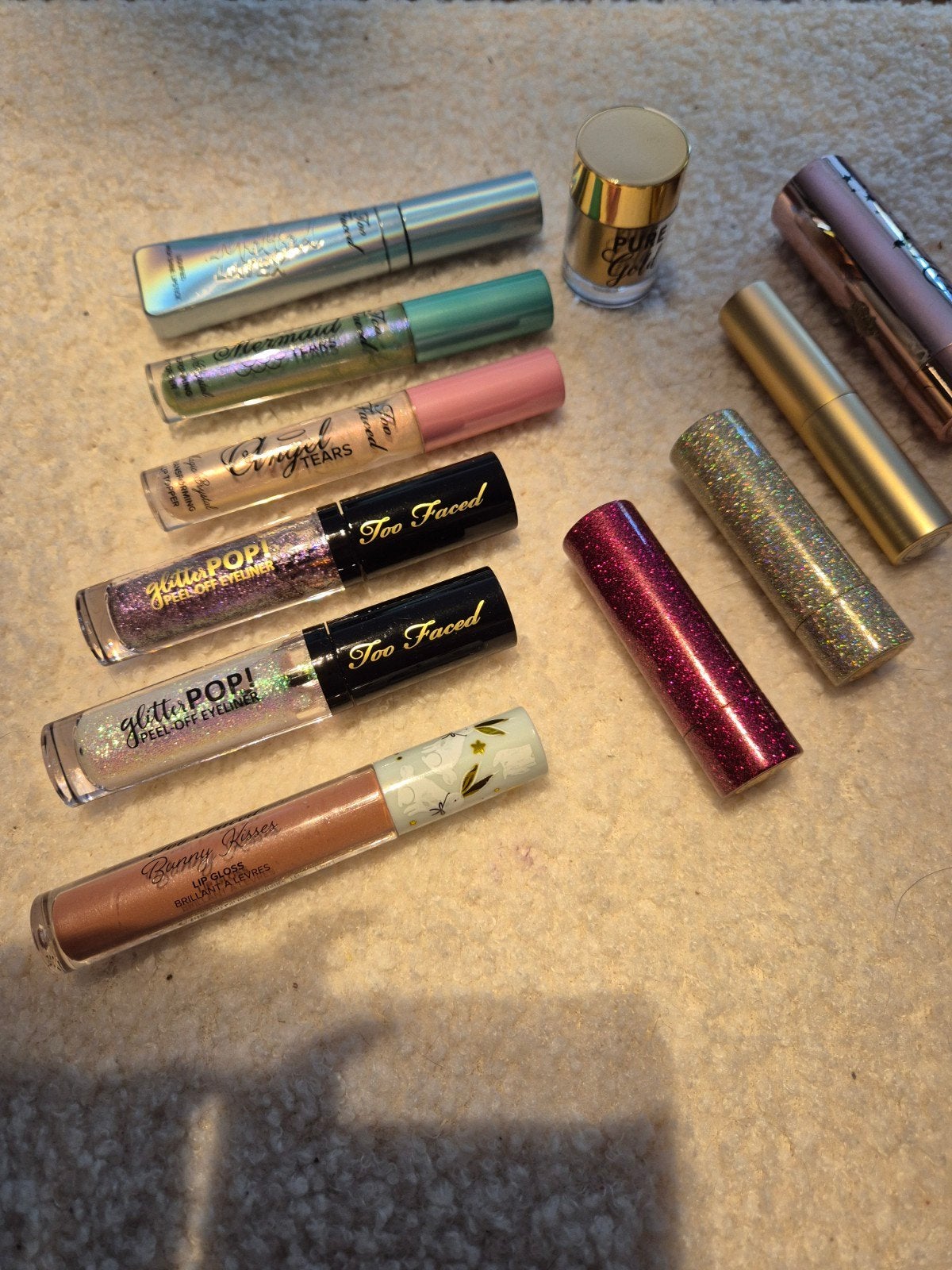 Toofaced liptoppers en Pure Gold pigment! kleding, makeup, Ophalen of Verzenden, Nieuw, Lippen, Make-up