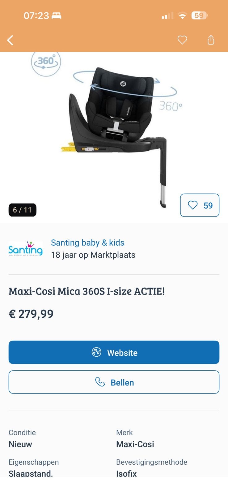 Maxi cosi i size, Ophalen, Zo goed als nieuw, Maxi-Cosi, Isofix