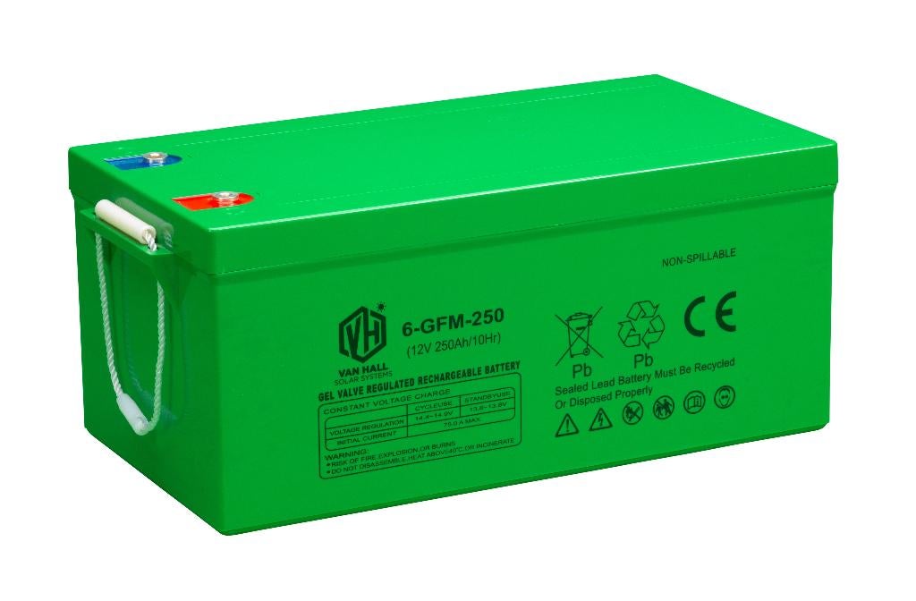 GEL Accus 12 Volt 250Ah voor opslag zonne energie, Ophalen of Verzenden, Nieuw