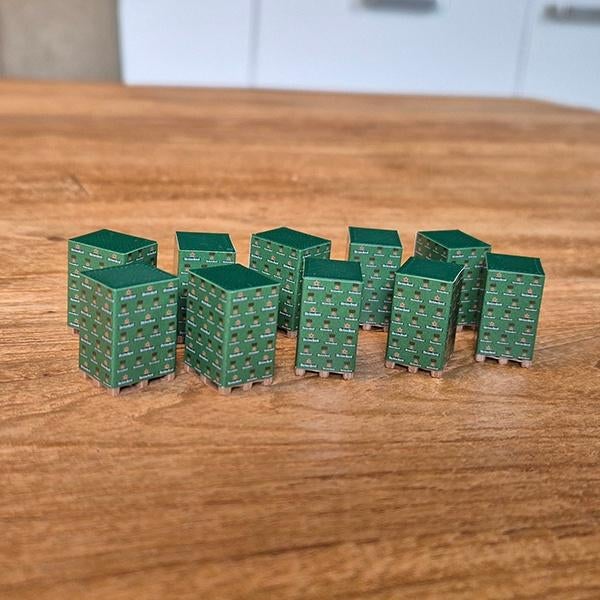 Pallet met Bierkratten (Set van 10) – 1-87 / H0, Hobby en Vrije tijd, Modelauto's | 1:87, Nieuw, Bus of Vrachtwagen, Overige merken