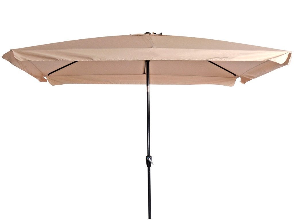 Parasol Libra rechthoek 3 x 2 meter met molen kleur ecru, Kantelbaar, Nieuw, Stokparasol, 2 tot 3 meter