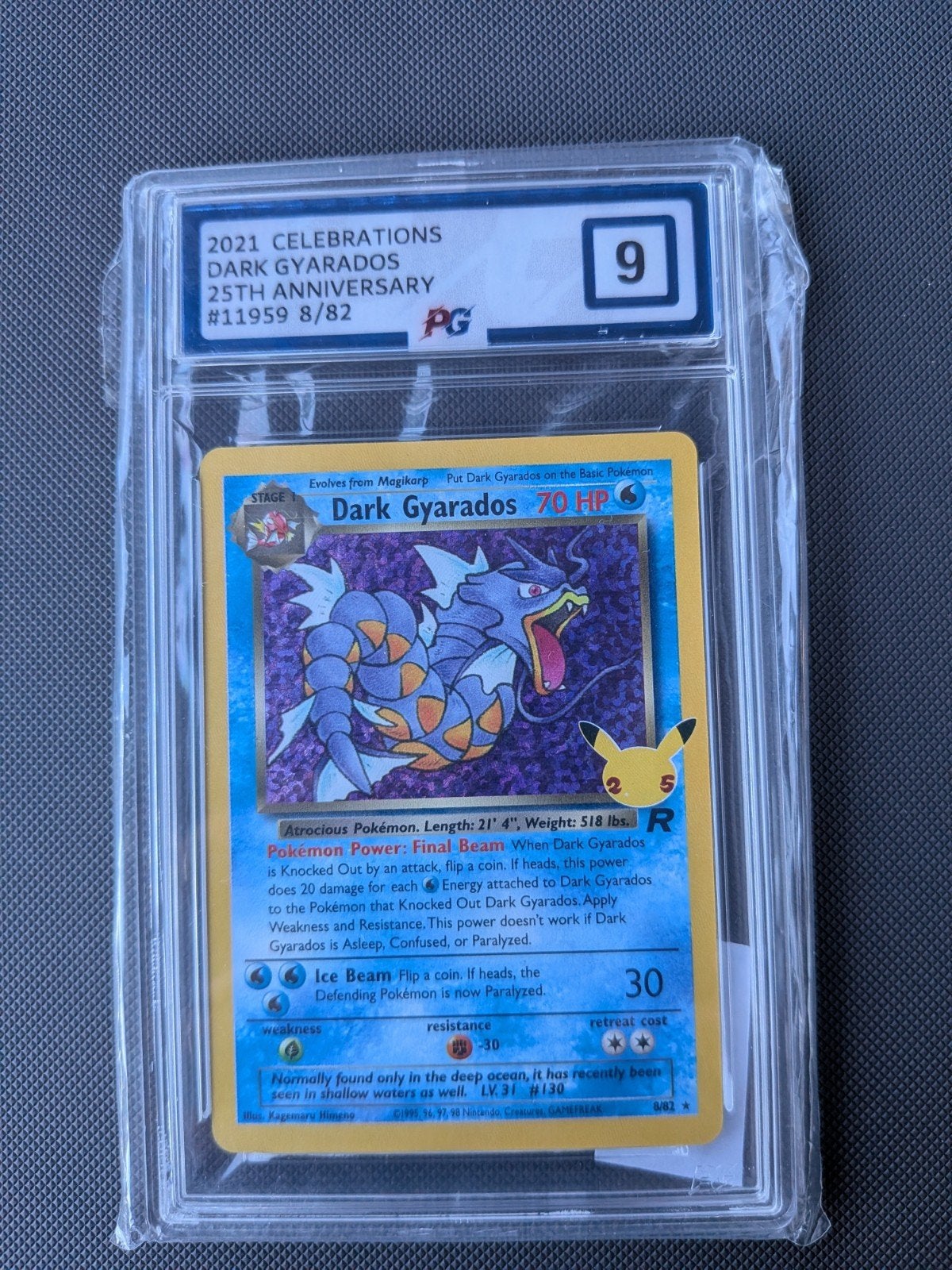 Pokémon Dark Gyarados 25th Anniversary 9, Ophalen of Verzenden, Zo goed als nieuw, Losse kaart