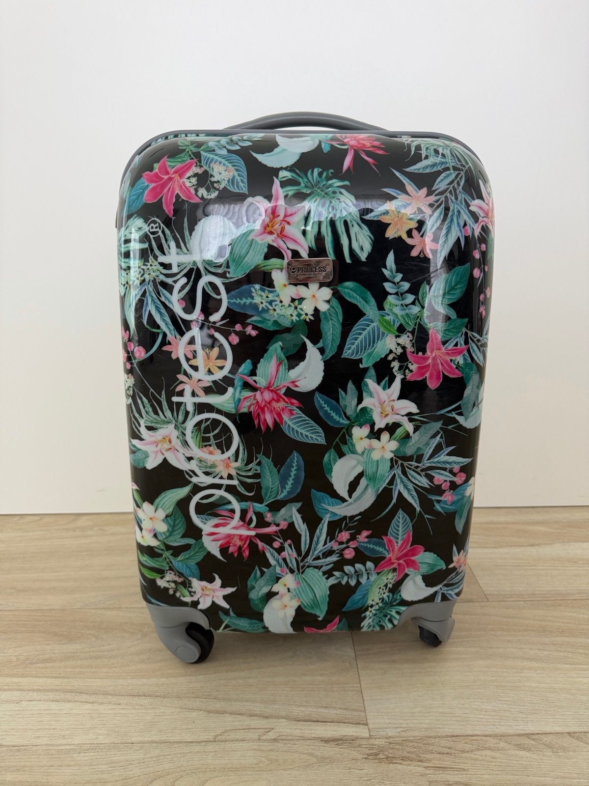 Princess Traveller Koffer Klein met tropische print, Ophalen, Gebruikt, 50 tot 60 cm, Hard kunststof