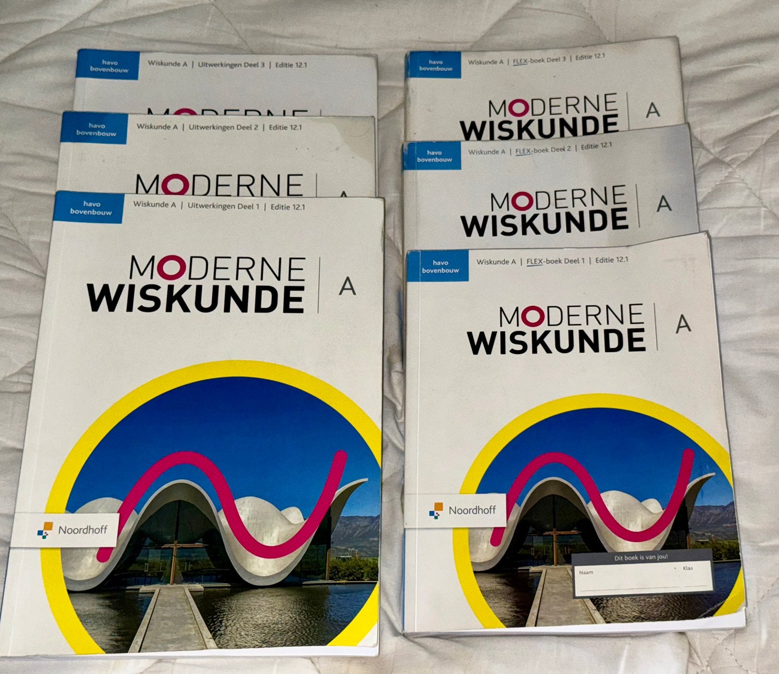 HAVO Wiskunde A, 3 Lesboeken + 3 uitwerking 12.1 Noordhoff, Ophalen of Verzenden, Zo goed als nieuw, HAVO, Wiskunde A
