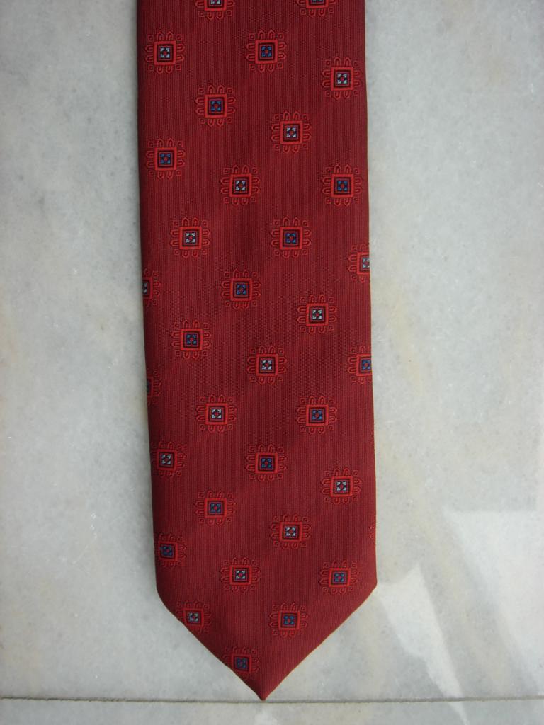 Rood bewerkte stropdas, Ophalen of Verzenden, Gedragen, Rood, Met patroon