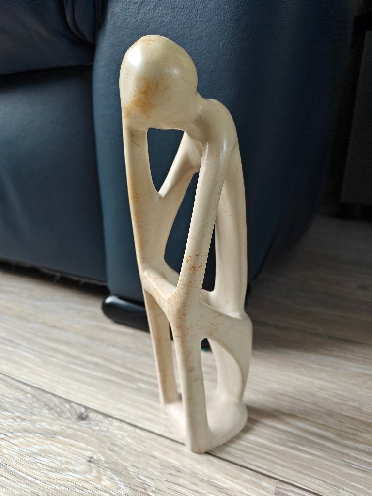 Abstract Stenen Beeld - De Denker sculptuur, Ophalen of Verzenden, Gebruikt, Mens
