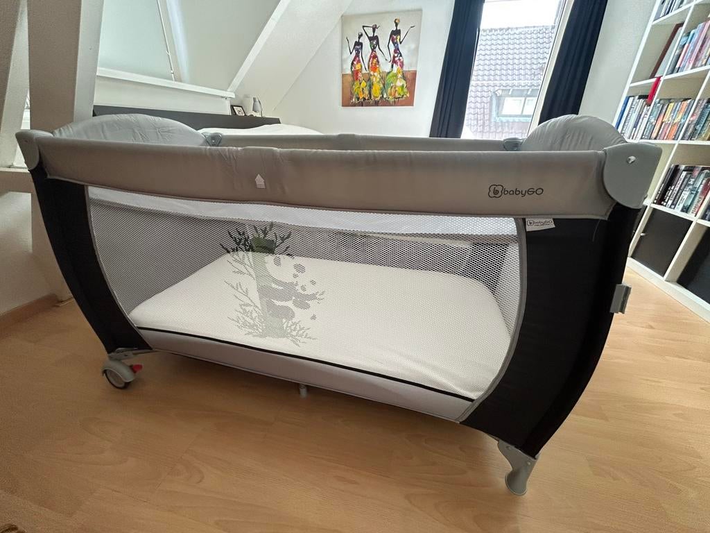 Babygo campingbed met matras, Ophalen, Zo goed als nieuw, Minder dan 140 cm, Matras