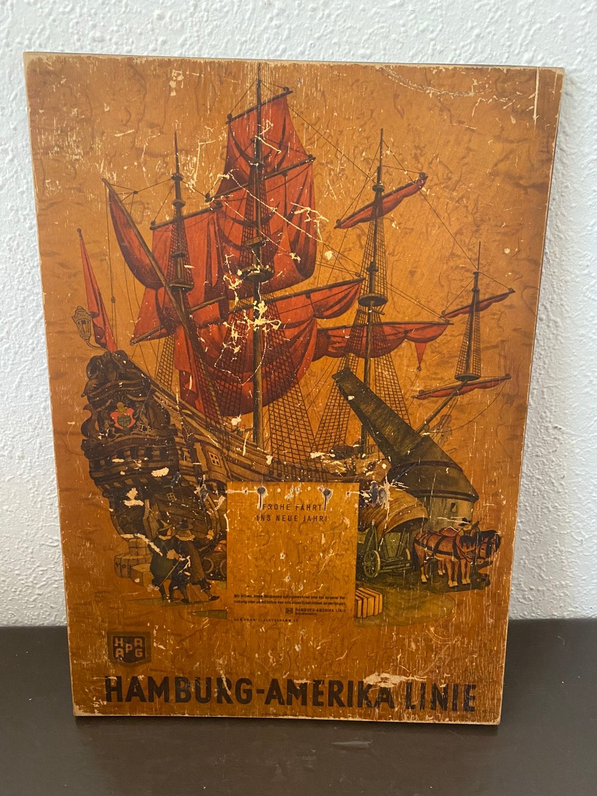 Bijzonder: Hamburg-Amerika Lijn kalender paneel, Ophalen of Verzenden