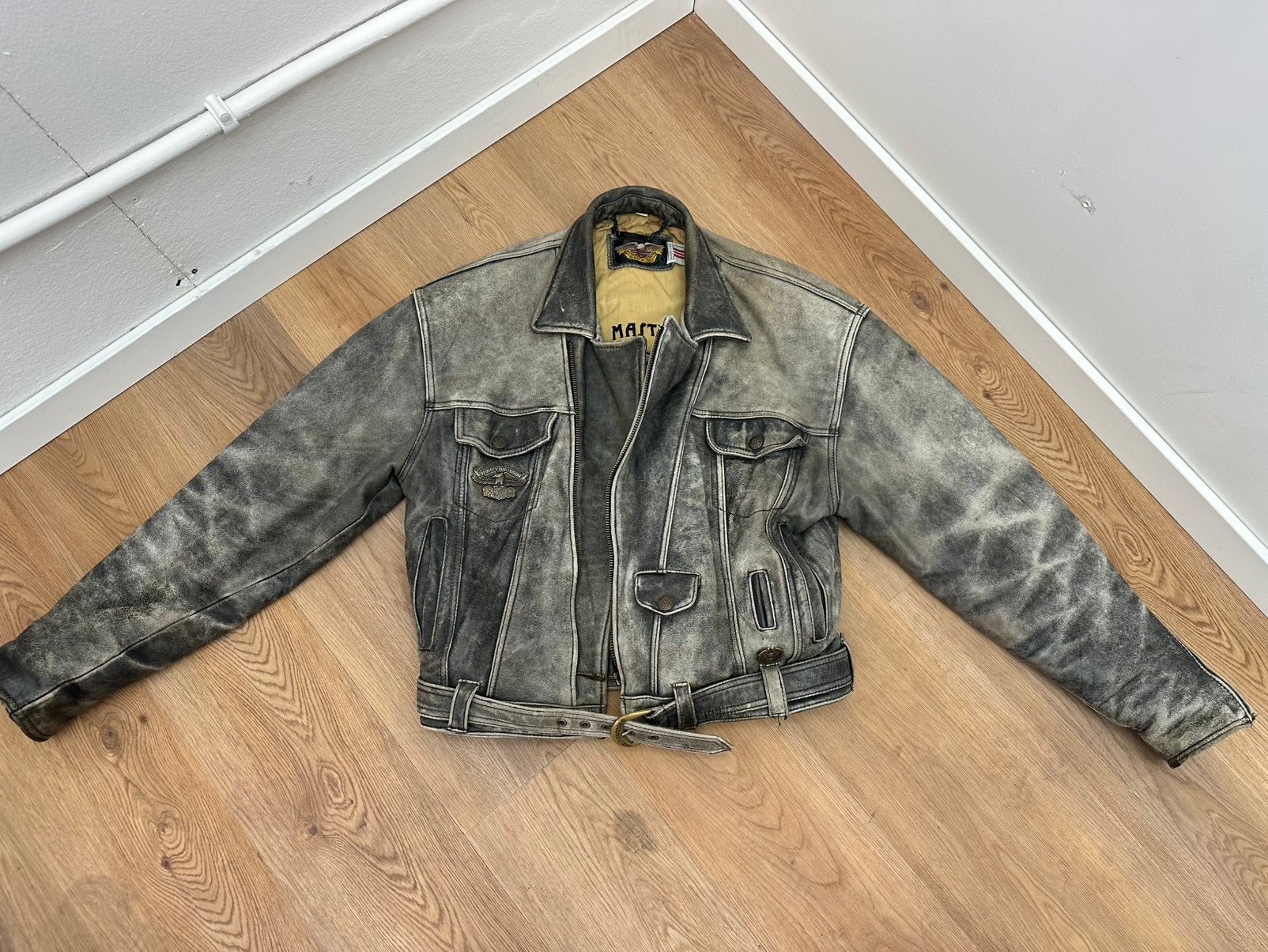 Originele Harley Davidson Evolution V2 motor jas Leder, Motoren, Kleding | Motorkleding, Jas | leer, Tweedehands, Ophalen
