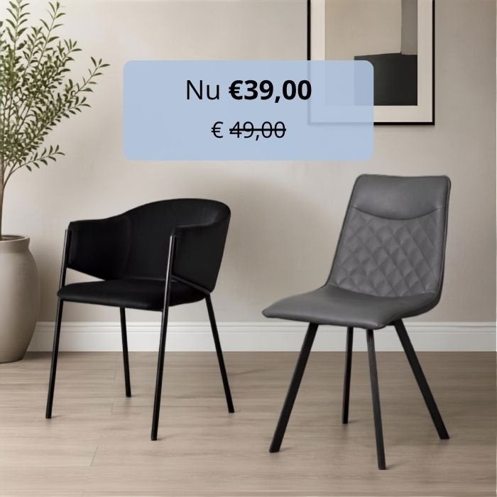 Goedkope stoelen - zwart velvet - grijze eetkamerstoel, Ophalen, Metaal, Zwart, Nieuw