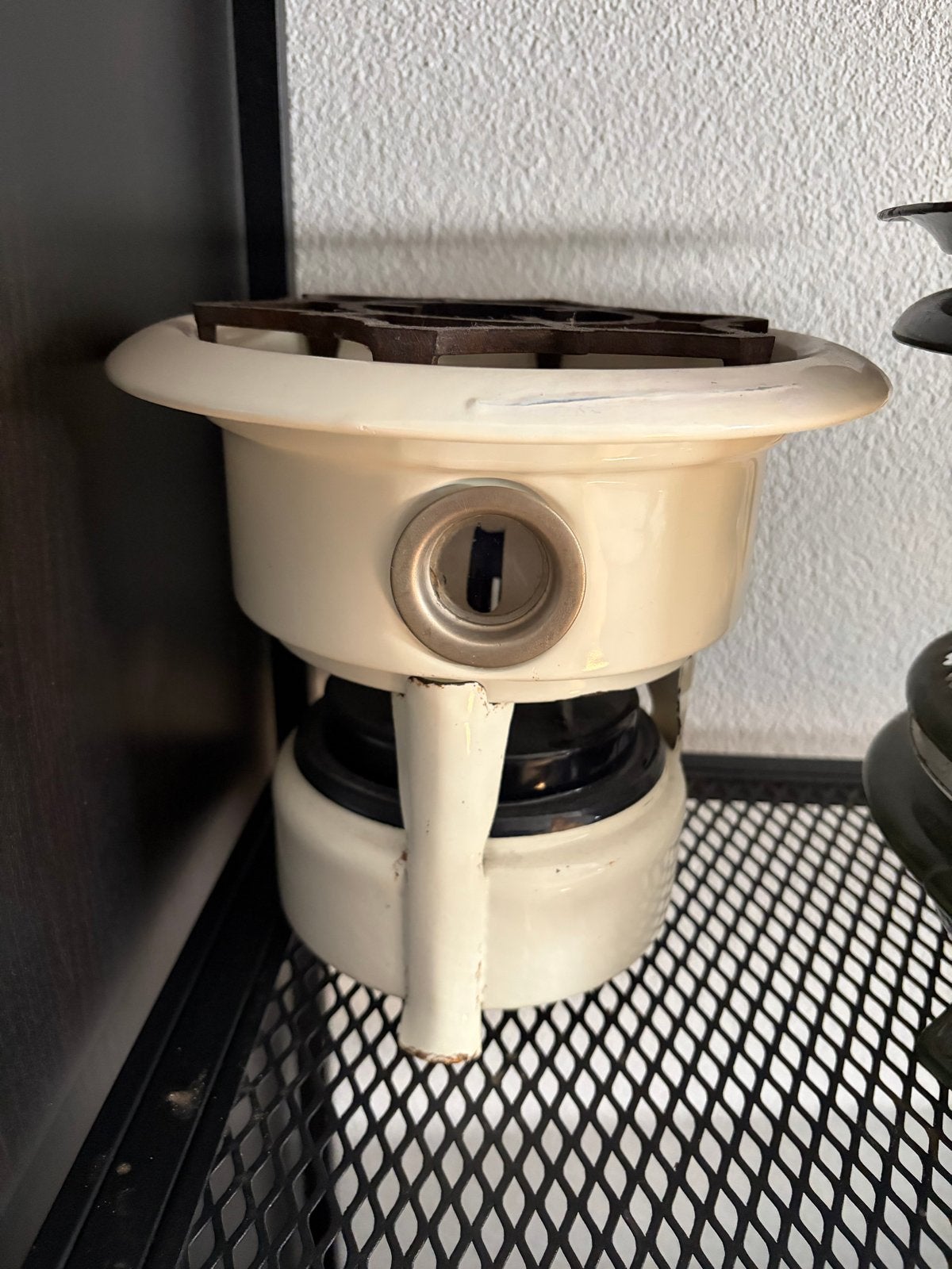 Vintage petroleumstel - Crème wit, Antiek en Kunst, Ophalen of Verzenden