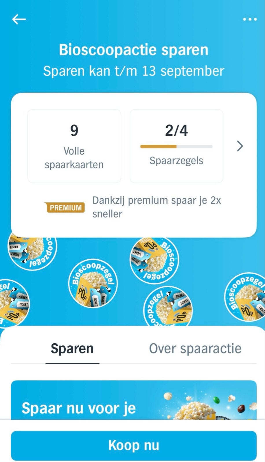 AH Bioscoopactie spaarzegels en volle spaarkaarten, Ophalen of Verzenden, Overige soorten, Zegels, Bonnen of Punten