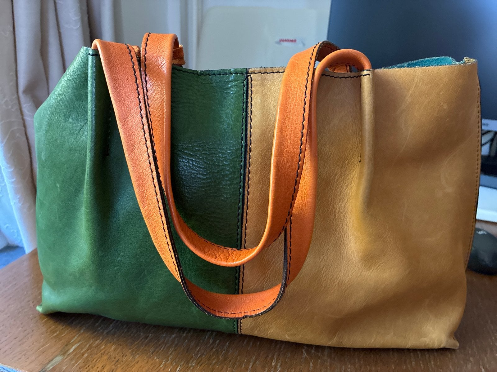 Vezzosi Leren Shopper - Multicolor, Ophalen of Verzenden, Gebruikt, Overige kleuren, Shopper