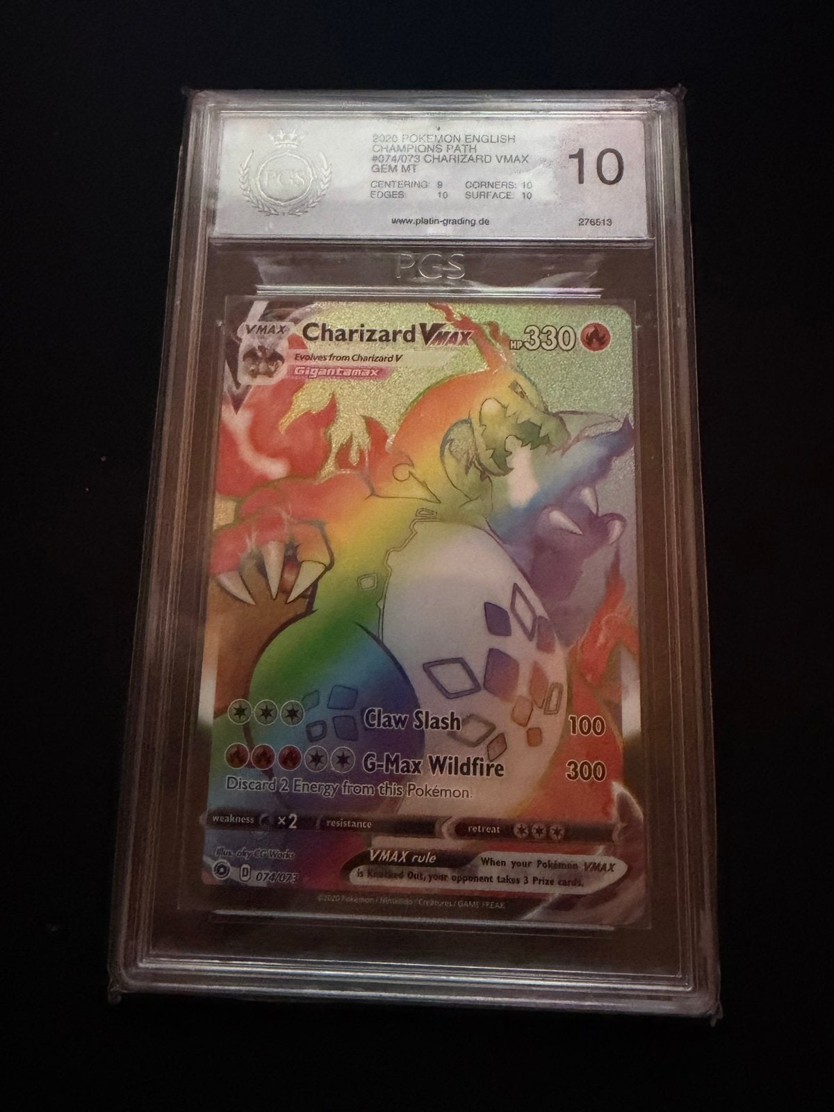 Charizard VMAX Rainbow Rare 10 -, Hobby en Vrije tijd, Verzamelkaartspellen | Pokémon, Ophalen, Nieuw, Losse kaart, Foil