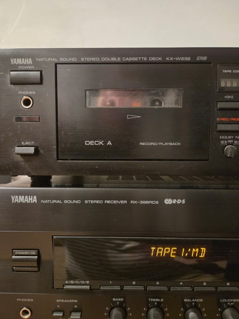 Yamaha RX-396RDS receiver met Yamaha Double Cassette KX-W232, Tuner of Radio, Losse componenten, Zo goed als nieuw, Ophalen