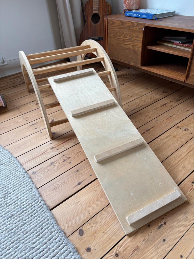 Houten klimrek/klimboog met glijbaan/klimplank voor kinderen, Kinderen en Baby's, Speelgoed | Houten speelgoed, Ophalen of Verzenden