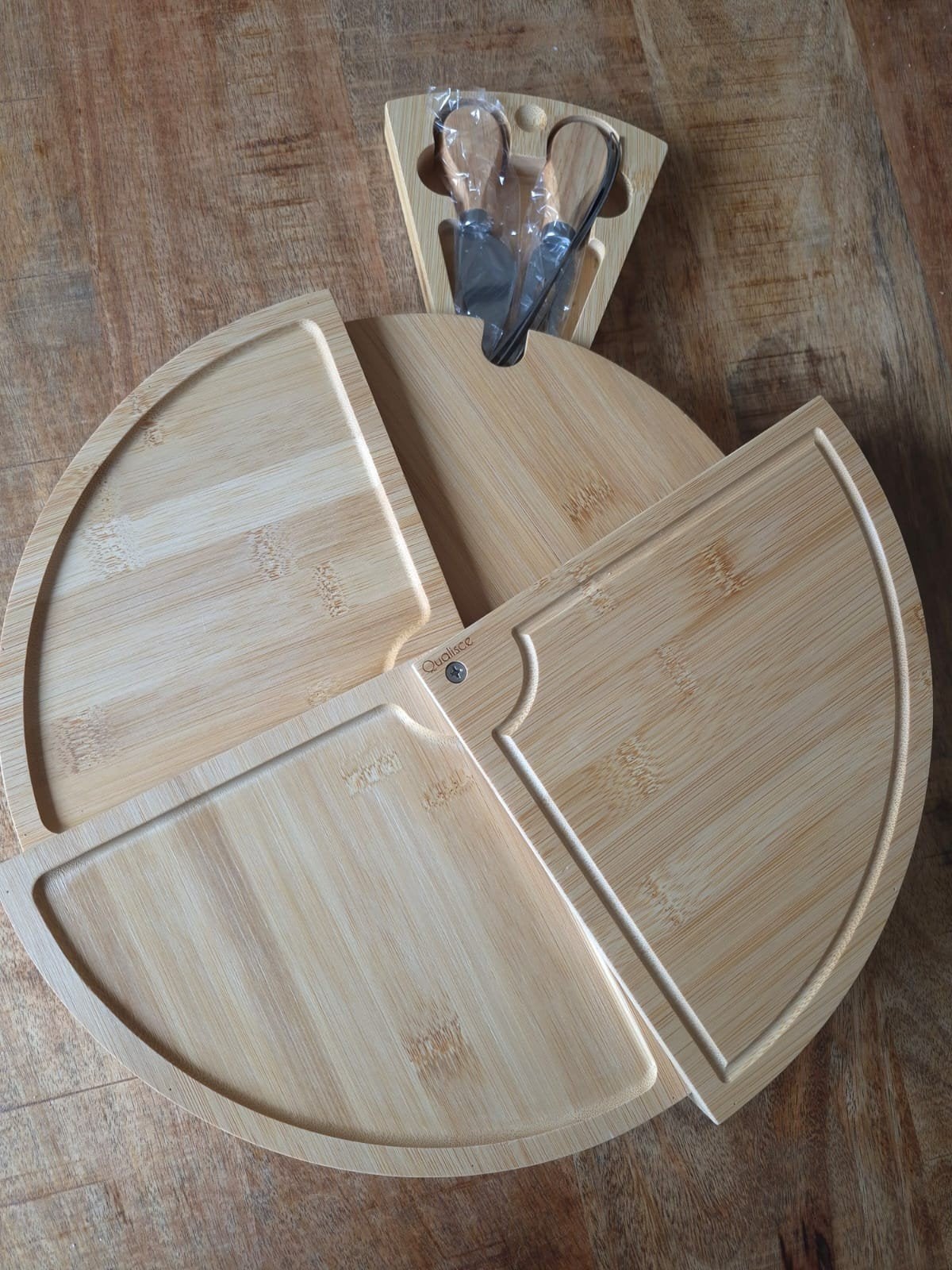 Nieuwe borrelplank met toebehorende, Ophalen, Nieuw, Rond, Hout