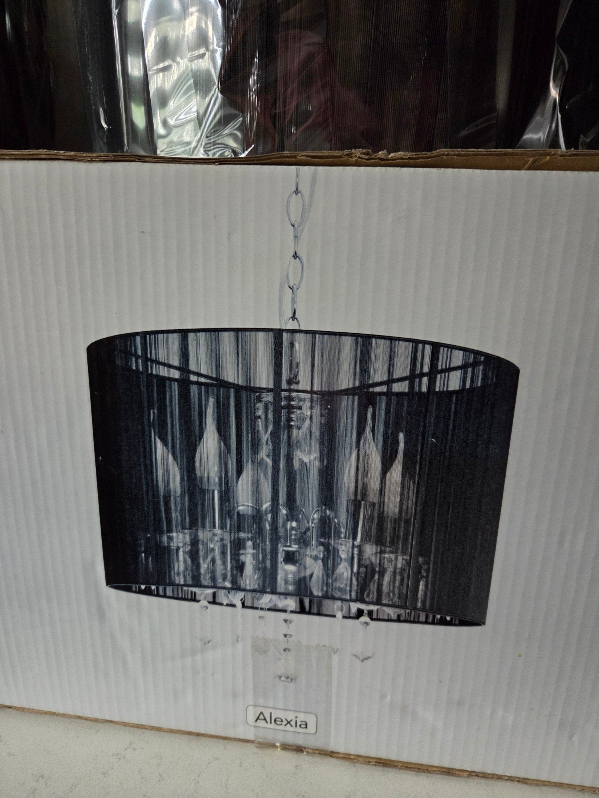 Nieuwe Ranex Alexia Hanglamp - Chroom/Zwart, Ophalen of Verzenden, Nieuw, Glas, Modern