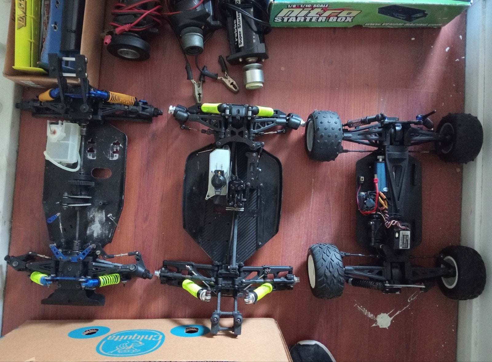 Set van 3 RC Nitro 1:8 onderstellen, Ophalen of Verzenden, Nitro, Onderdeel