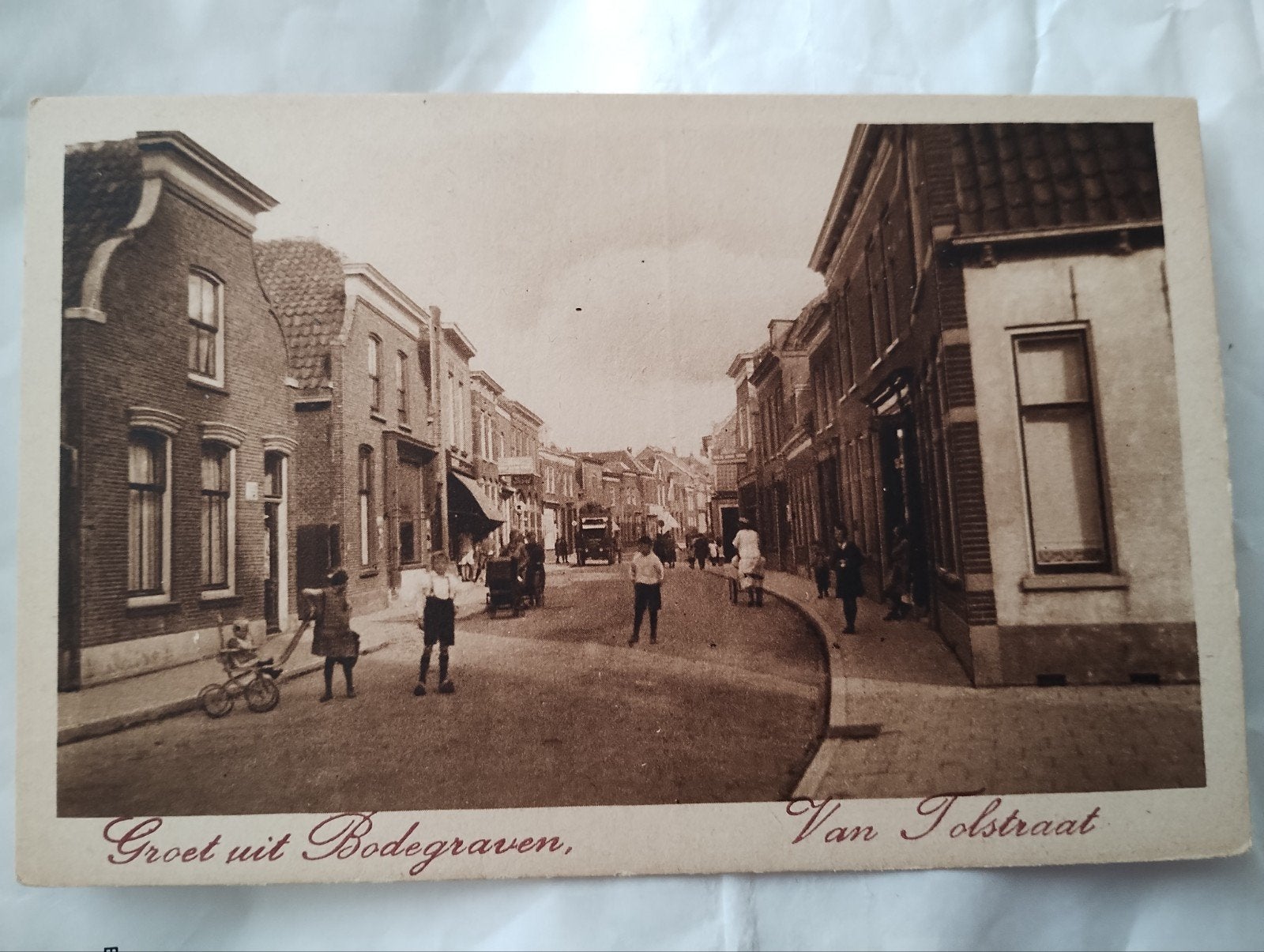 Groet uit Bodegraven Van Tolstraat begin 1900, Verzenden, Voor 1920, Ongelopen, Zuid-Holland