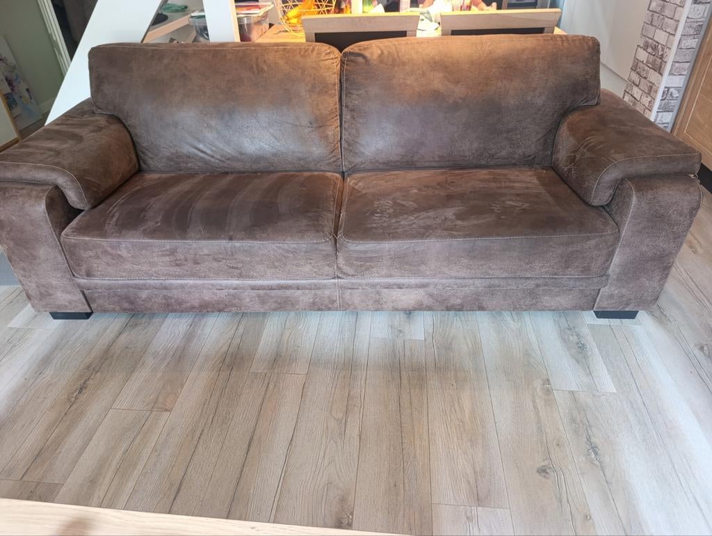 Comfortabele bruine driezitsbank, durban, Huis en Inrichting, Gebruikt, 150 tot 200 cm, Tweepersoons, 75 tot 100 cm