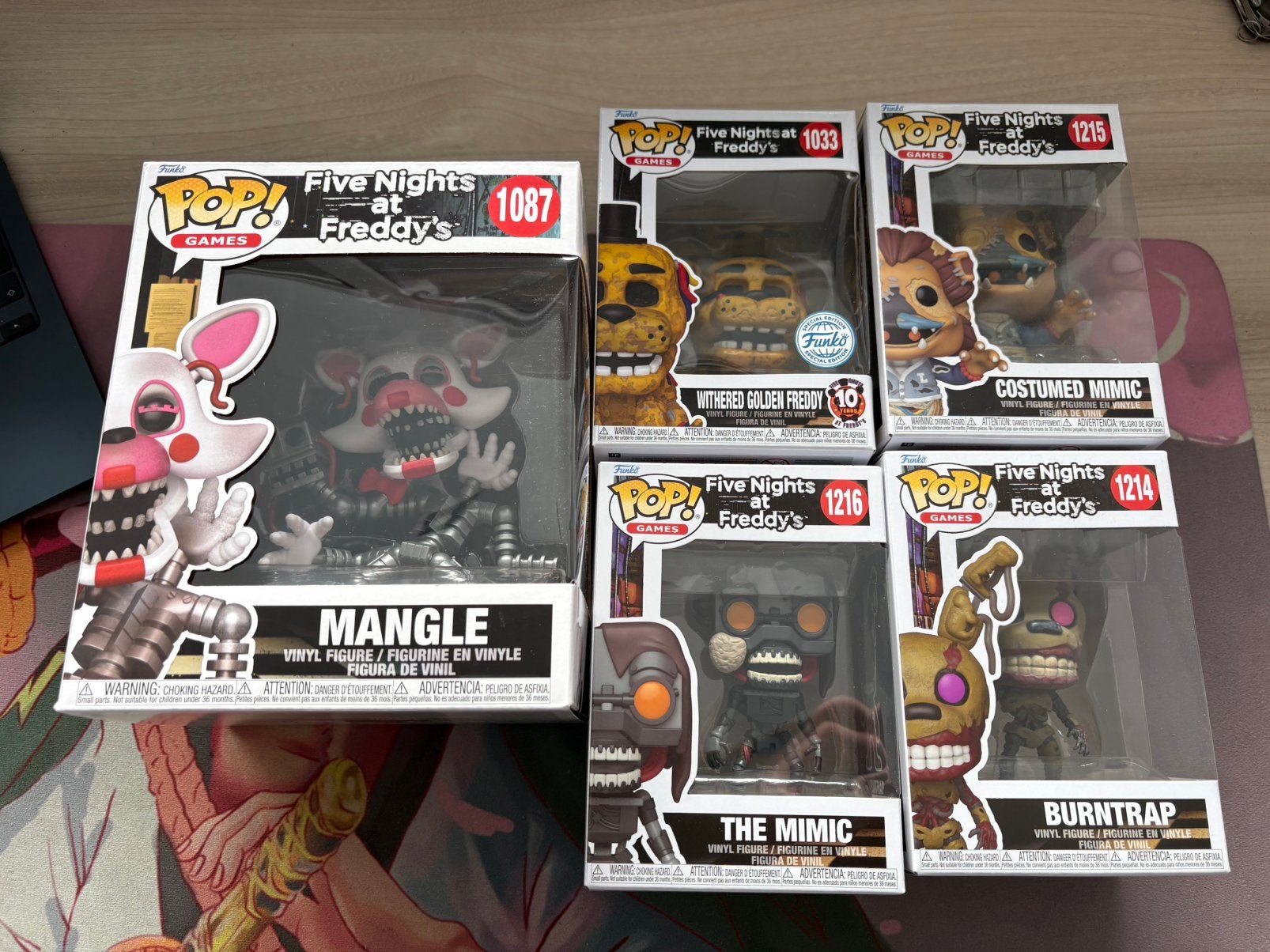 Funko Pop! Mangle, Withered Golden Freddy, Burntrap & Mimic, Funko Europe, Ophalen of Verzenden, Zo goed als nieuw, 4th floor, 1 Queen Caroline St, London W6 9YN, Verenigd Koninkrijk