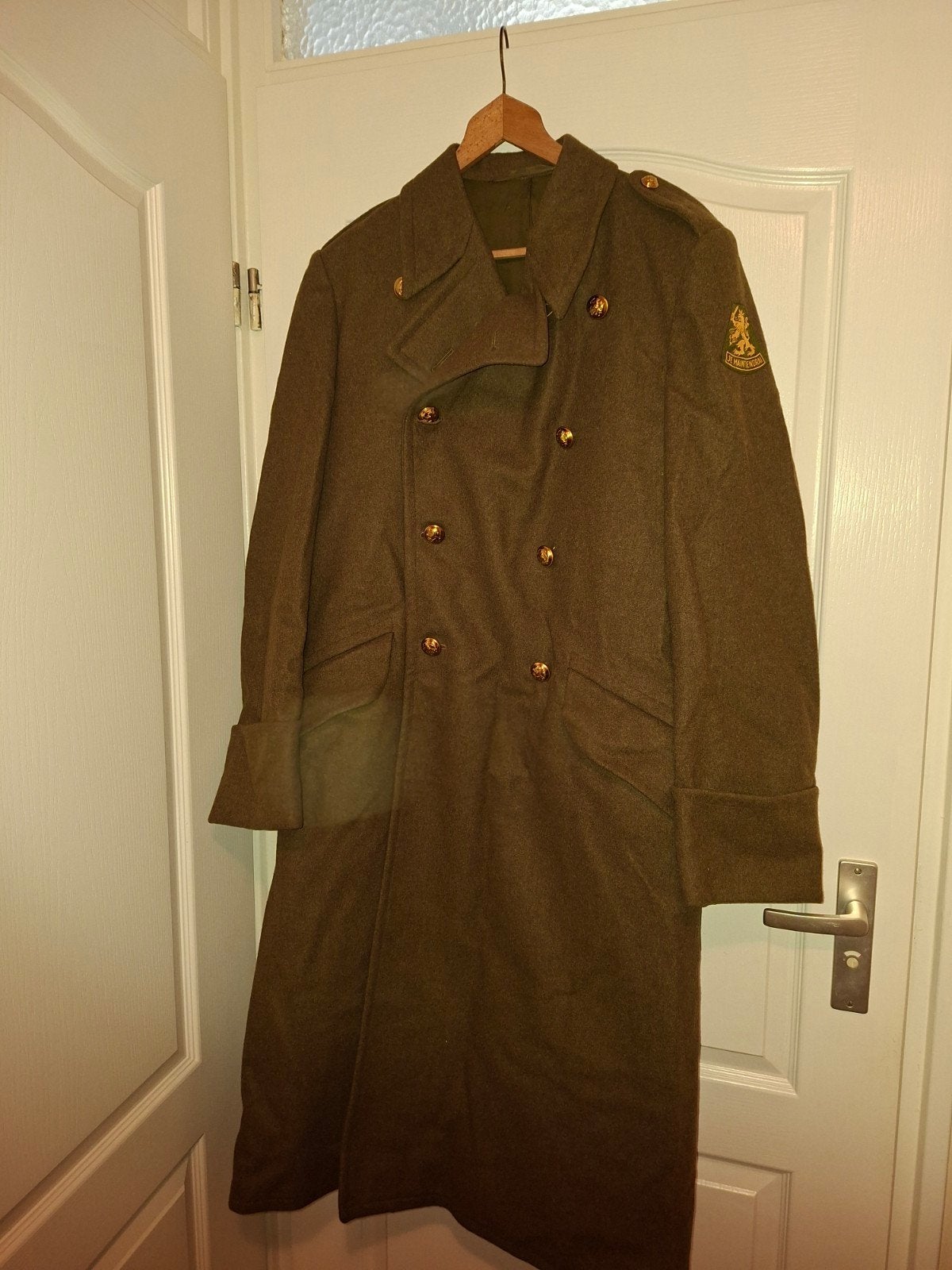Overjas voor officieren met Nederlandse leeuw, maat 54, Verzamelen, Ophalen of Verzenden, Landmacht, Nederland, Kleding of Schoenen