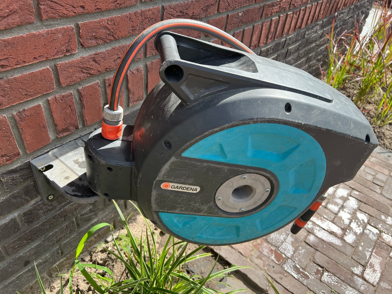 Gardena Roll-Up Tuinslangbox 15 meter, Ophalen of Verzenden, Gebruikt, Tuinslanghaspel