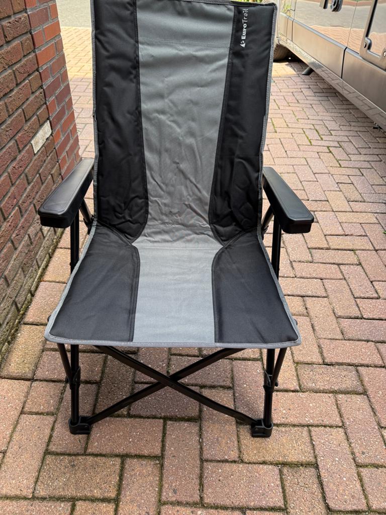 Stevige vouwstoel hoge rug, Ophalen of Verzenden, Zo goed als nieuw, Campingstoel