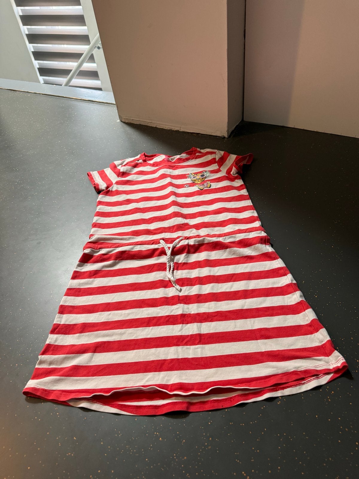 Jurk rood wit gestreept Hema maat 146/152, Ophalen of Verzenden, Gebruikt, Meisje, Jurk of Rok