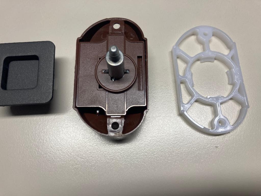 Push Lock - meubelslot bruin, druk knop donkergrijs/ mat, Ophalen, Nieuw