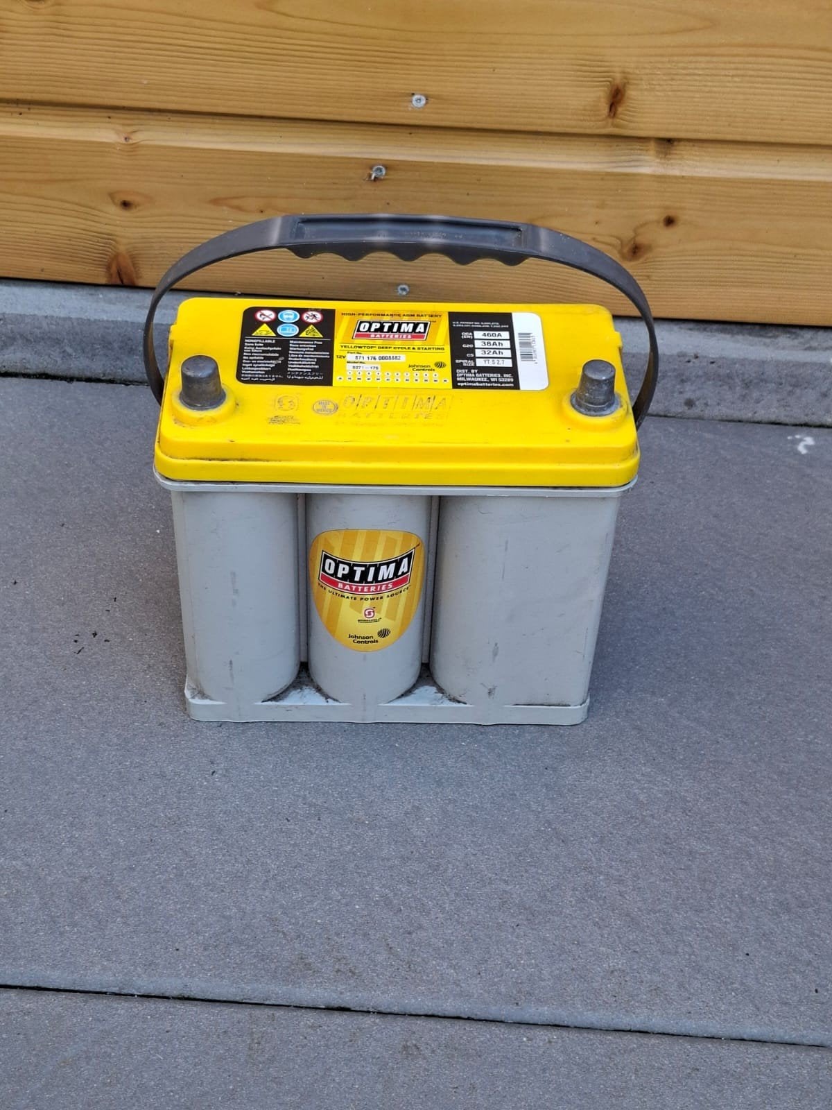 Optima Yellowtop Accu 38Ah - Lees beschrijving, Ophalen, Gebruikt, Universele onderdelen